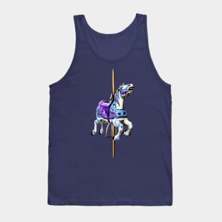 Carousel Horse Dressed in Lavender and Blue Tank Top